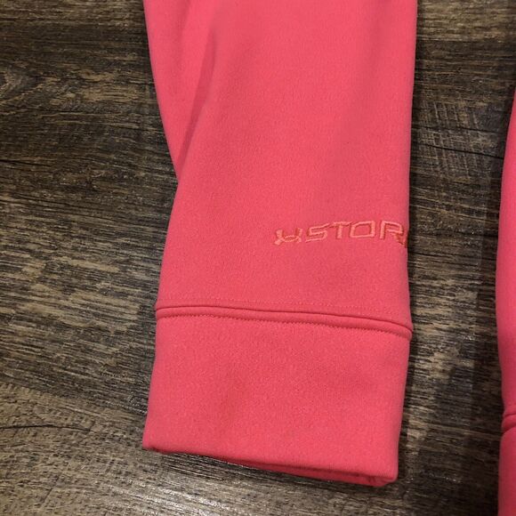 Under Armour Hoodie Womens S Pink Fitted Coldgear Logo Breast Cancer Awareness - Picture 8 of 12